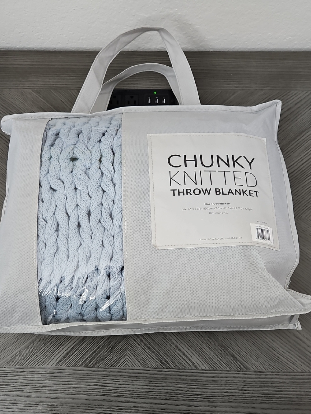 Nordstrom Chunky Knitted Throw Blanket - Pale Blue